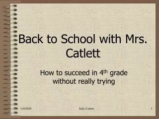 Back to School with Mrs. Catlett