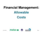 Financial Management: Allowable  Costs - slide 1