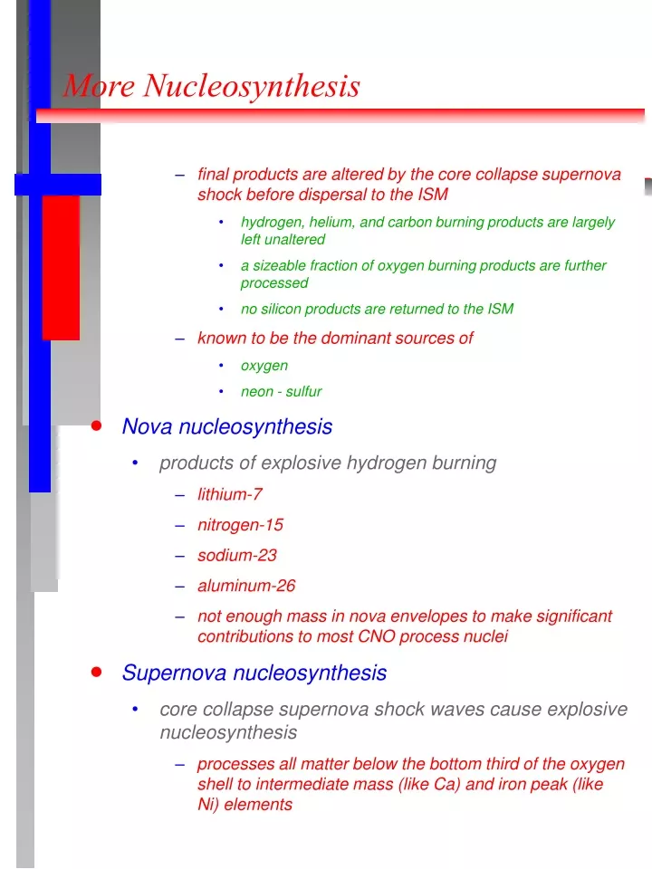 more nucleosynthesis