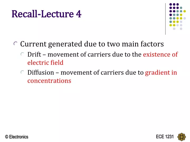 recall lecture 4