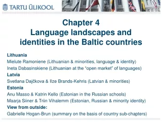 Chapter 4 Language landscapes and identities in the Baltic countries