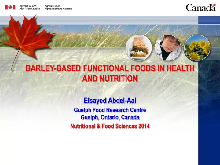 barley based functional foods in health
