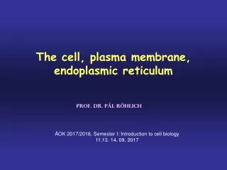 The cell, plasma membrane, endoplasmic reticulum