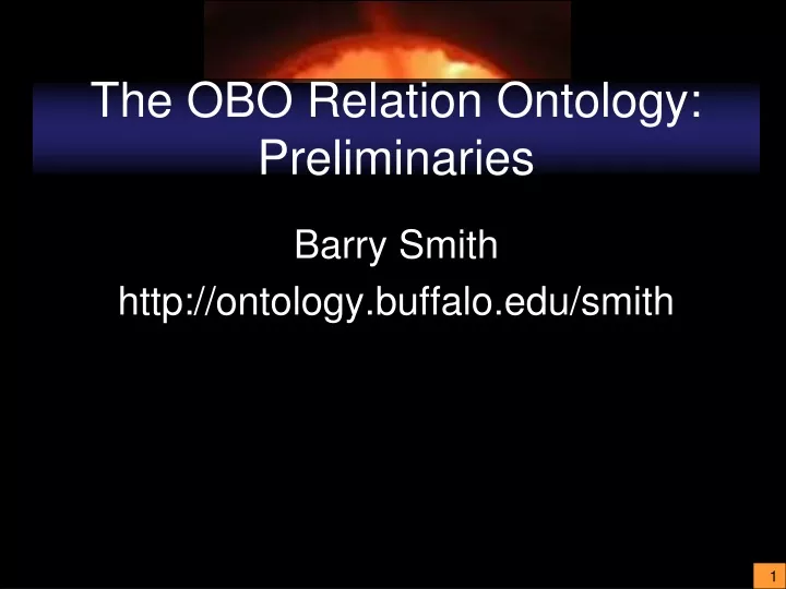 the obo relation ontology preliminaries