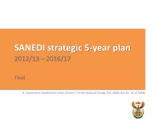 SANEDI strategic 5-year plan