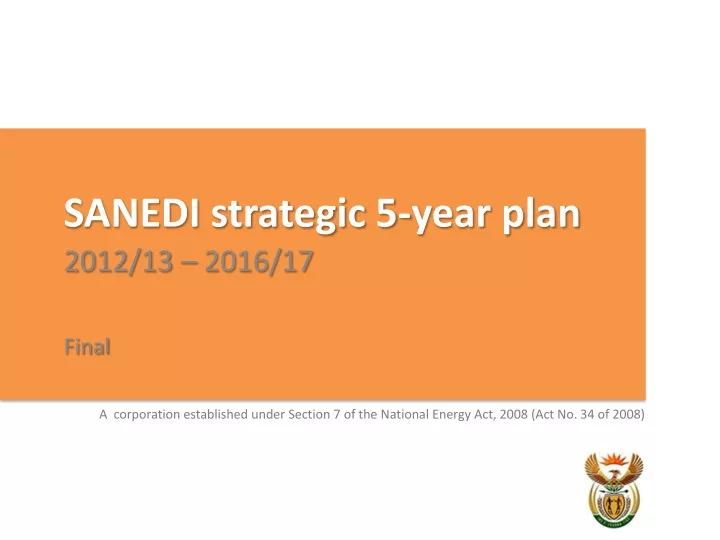 sanedi strategic 5 year plan