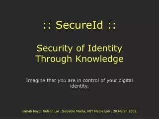:: SecureId :: Security of Identity Through Knowledge