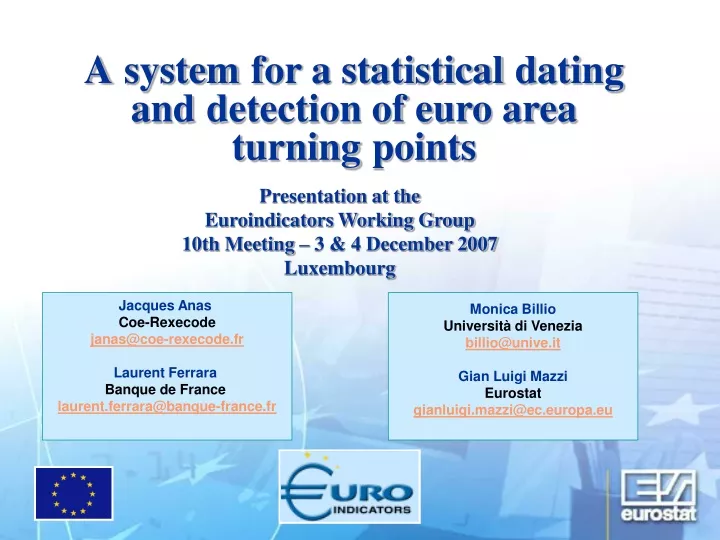 a system for a statistical dating and detection of euro area turning points