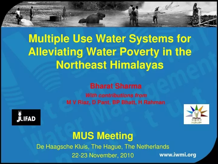 multiple use water systems for alleviating water poverty in the northeast himalayas