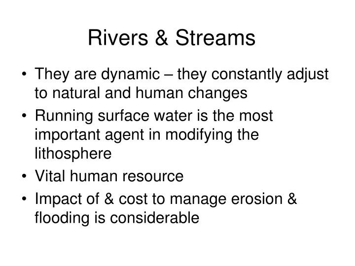 rivers streams