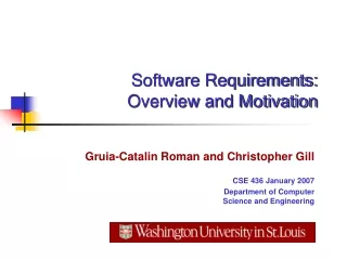 Software Requirements: Overview and Motivation