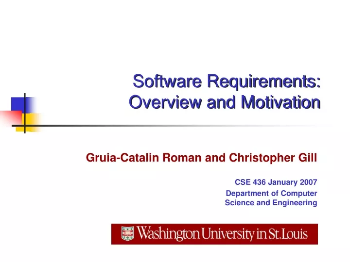 software requirements overview and motivation