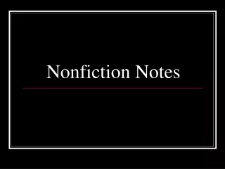 Nonfiction Notes