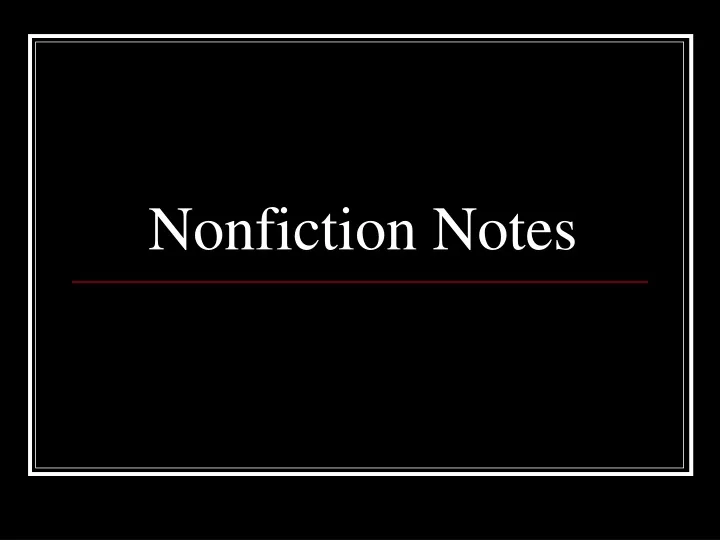 nonfiction notes