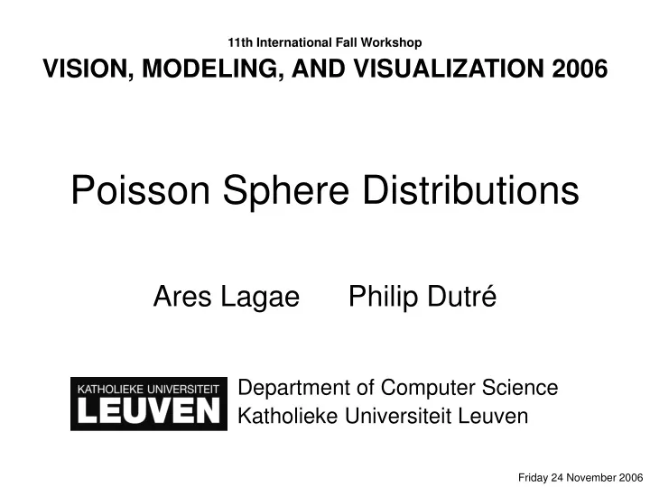 poisson sphere distributions