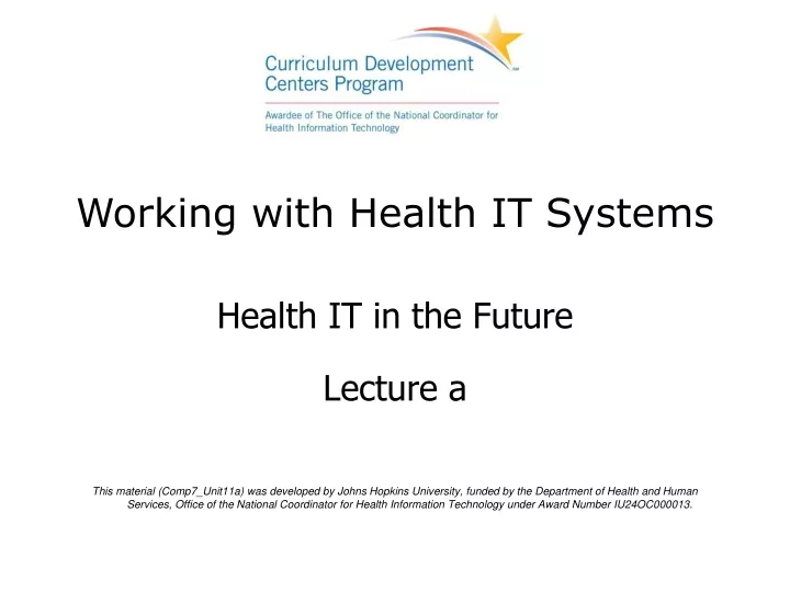working with health it systems