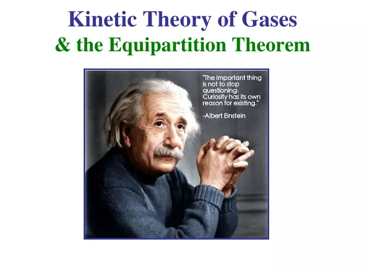 kinetic theory of gases the equipartition theorem