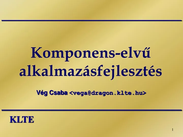 komponens elv alkalmaz sfejleszt s