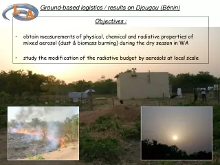 Ground-based logistics / results on Djougou (Bénin)