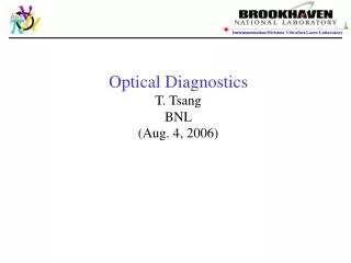 Optical Diagnostics T. Tsang BNL (Aug. 4, 2006)