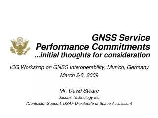 GNSS Service Performance Commitments ..itial thoughts for consideration