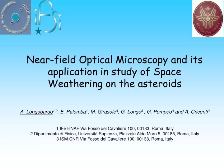 near field optical microscopy and its application in study of space weathering on the asteroids