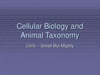 Cellular Biology and Animal Taxonomy