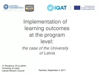 Implementation of learning outcomes at the program level:  the case of the University of Latvia