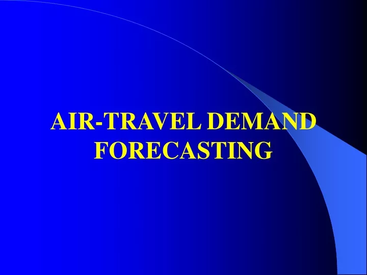 air travel demand forecasting
