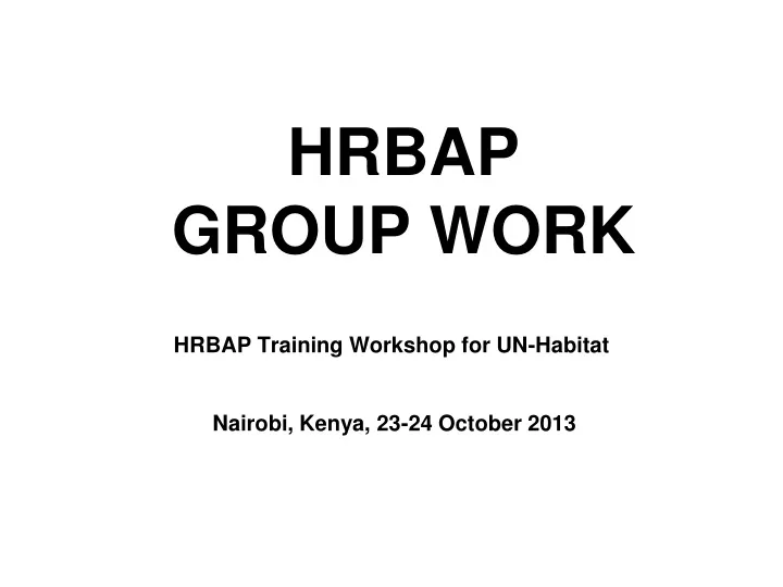 hrbap group work