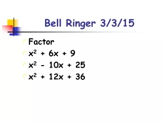 Bell Ringer 3/3/15