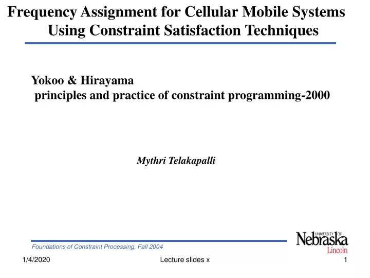 frequency assignment for cellular mobile systems