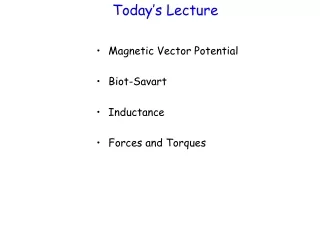 Today ’ s Lecture