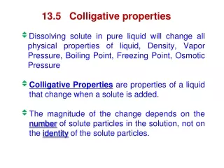 13.5   Colligative properties