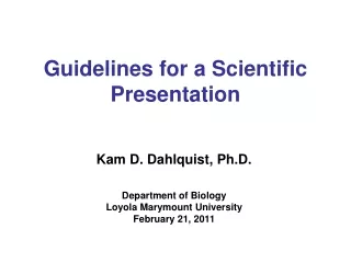 Guidelines for a Scientific Presentation