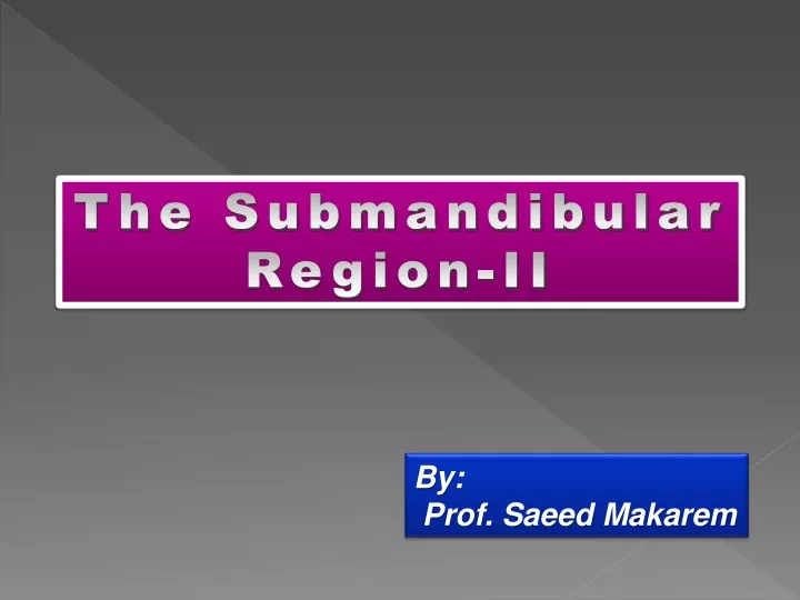 the submandibular region ii