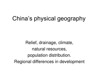 China’s physical geography