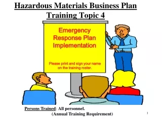 Hazardous Materials Business Plan Training Topic 4