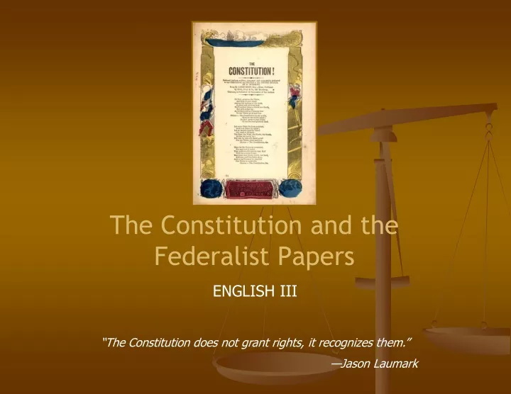 the constitution and the federalist papers