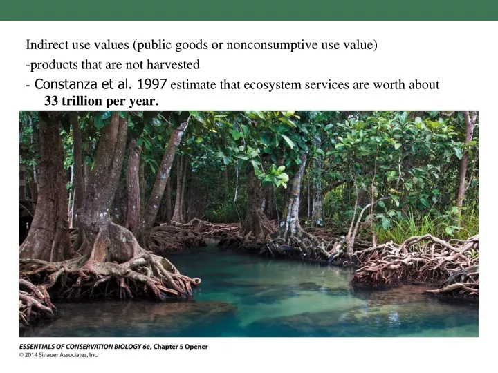 indirect use values public goods