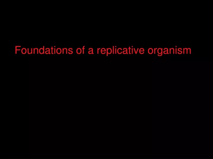 foundations of a replicative organism