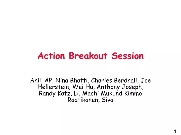 action breakout session