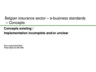 Belgian insurance sector – e-business standards  – Concepts