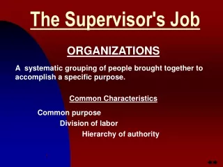 The Supervisor's Job