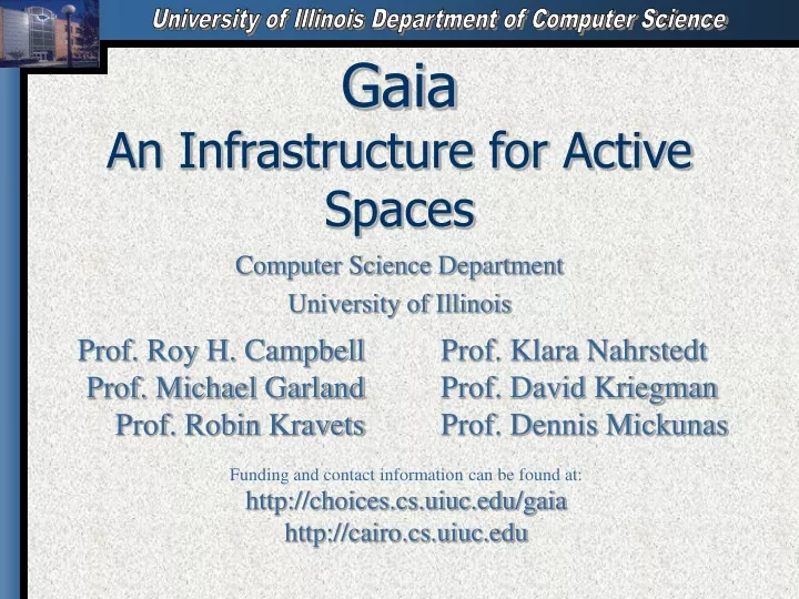 gaia an infrastructure for active spaces