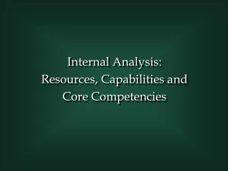 Internal Analysis:  Resources, Capabilities and  Core Competencies