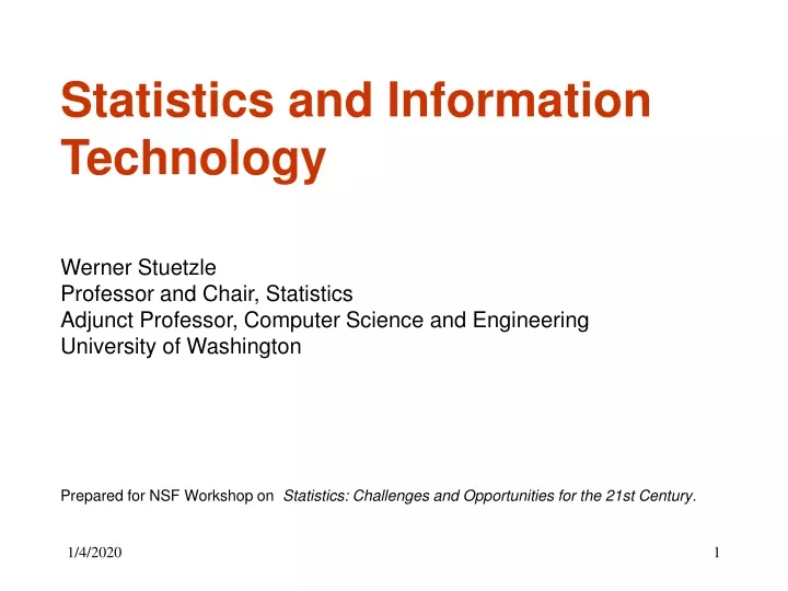 statistics and information technology werner