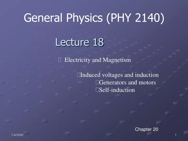 general physics phy 2140