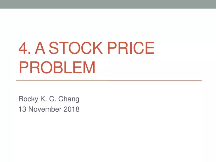 4 a stock price problem