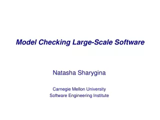 Model Checking Large-Scale Software